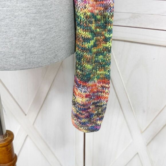 Gabrielle Union Marled Rainbow Knit Shrug Sweater Long Sleeve Multicolor Medium - Picture 6 of 12